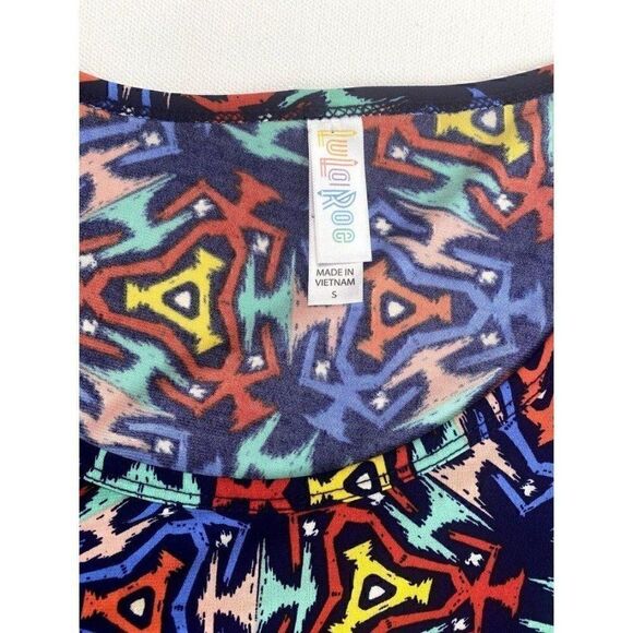 LuLaRoe Classic T Slinky Blue Abstract Small - Picture 3 of 5